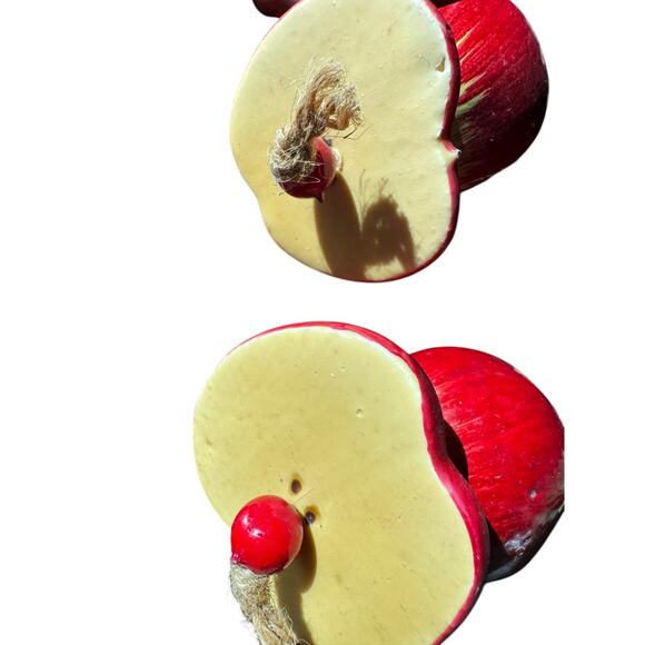 The Christmas Collection Apple Slice Holly Ornaments Lot 3 Red Fruit Decor - Picture 8 of 8